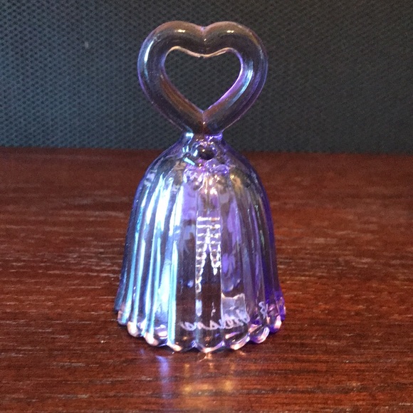 Fenton Signed Hand Painted Amethyst Bell - Picture 3 of 6